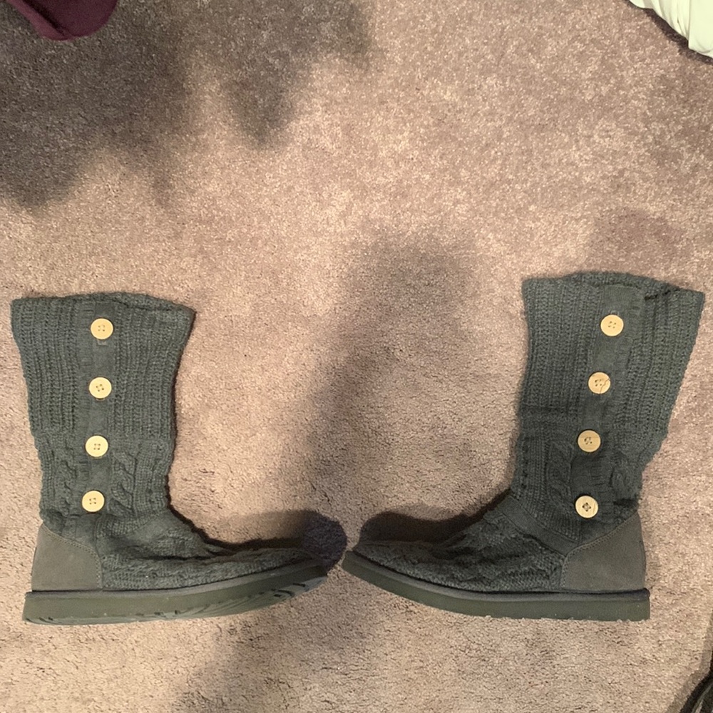 UGG gray knit sweater booties mid calf height - Picture 2 of 9